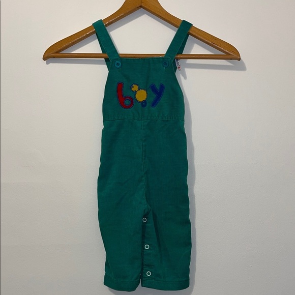 HEALTH-TEX Vintage 1970s Infant 12mo Corduroy Overalls Boy Stitched USA Made - Picture 3 of 9